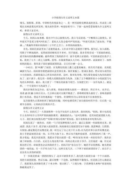小学做馒头作文说明文5篇
