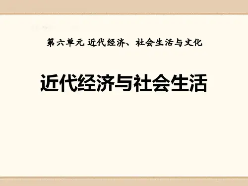 《近代经济与社会生活》近代经济、社会生活与文化PPT课件三
