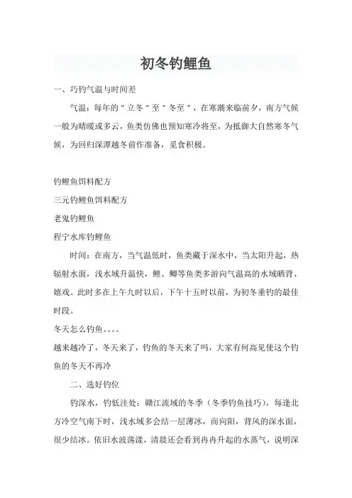 初冬钓鲤鱼