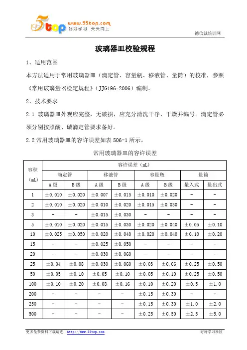 玻璃器皿校验规程