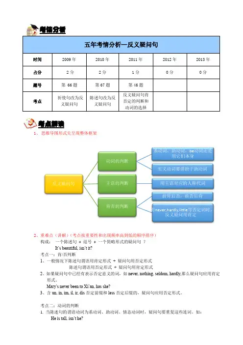 中考英语核心突破(反意疑问句)