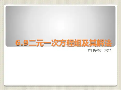 6.9二元一次方程组及其解法(1)