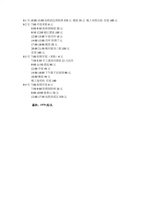 桂林行程