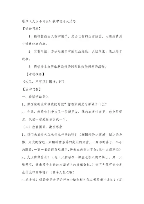 《大卫不可以》教案