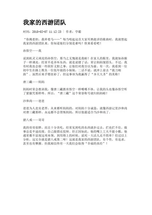 我家的西游团队