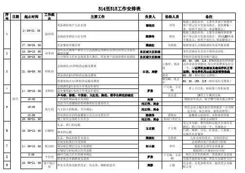 工作安排表