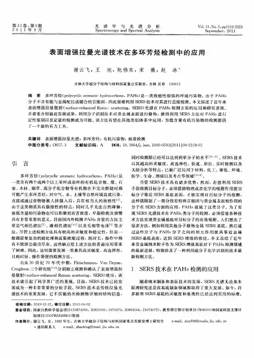 表面增强拉曼光谱技术在多环芳烃检测中的应用
