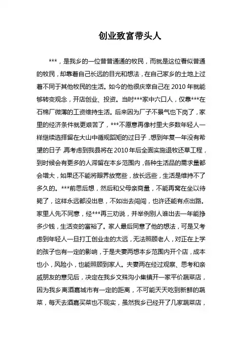创业致富带头人