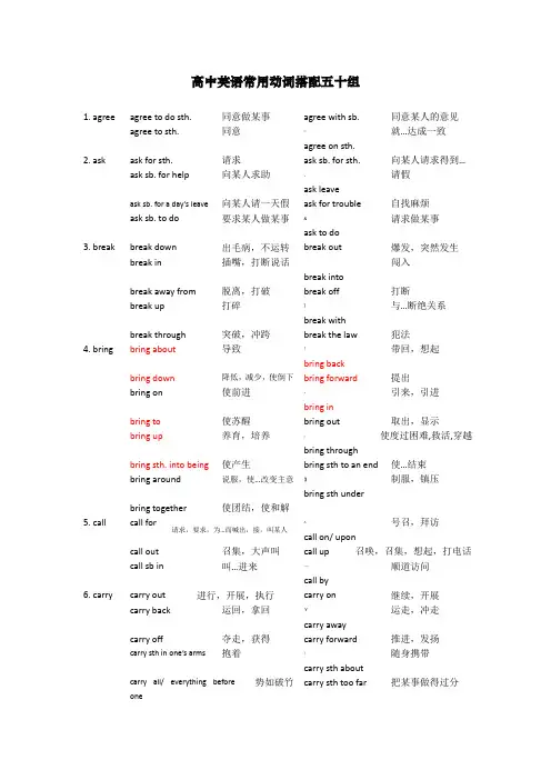 常见英语词组搭配