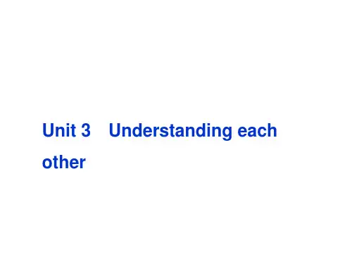 2013高考英语一轮总复习优化课件(江苏专用)：Unit 3 Understanding each other(牛津译林版选修6)