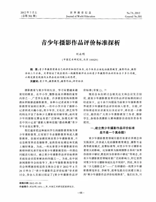 青少年摄影作品评价标准探析