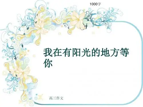 高三作文《我在有阳光的地方等你》1000字(共25页PPT)