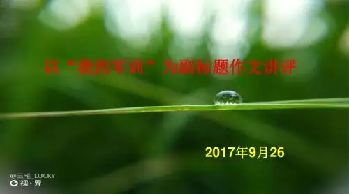 《我的军训》作文讲评