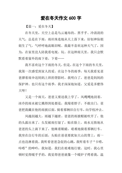 爱在冬天作文600字