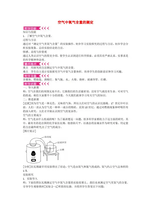 探究空气中氧气含量实验