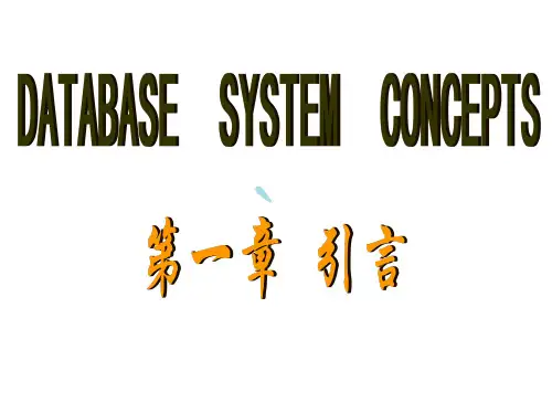 数据库系统概念01引言