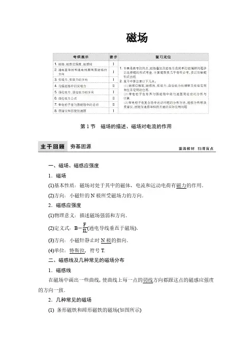 高中物理选修2磁场 知识点梳理和总结