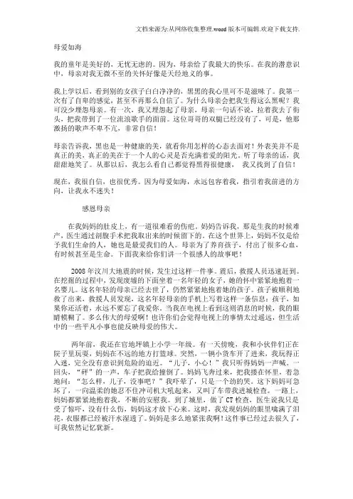 描写母亲的作文