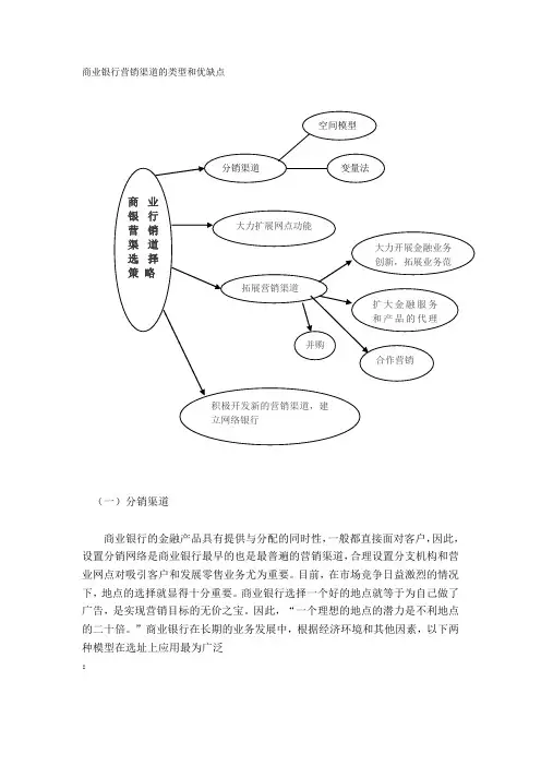 商业银行营销渠道的类型和优缺点