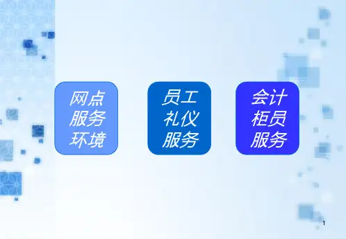 银行服务基本礼仪课件PPT