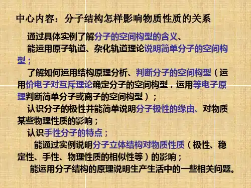 苏教版化学选修3《分子的空间结构》ppt课件