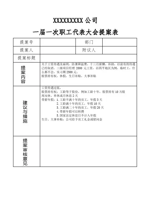 职代会提案 2
