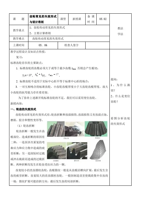 齿轮传动常见的失效形式39