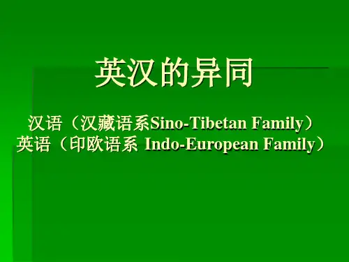 英汉两种语言的对比分析
