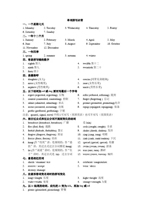 历年高考英语易拼写错误单词集锦