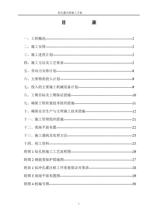 钻孔灌注桩施工方案