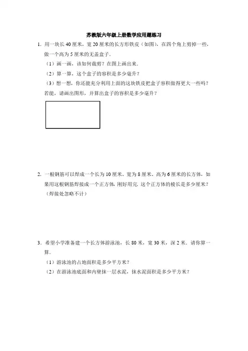 应用题练习(试题)-数学六年级上册 