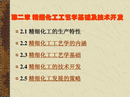 第二章 精细化工工艺学基础及技术开发