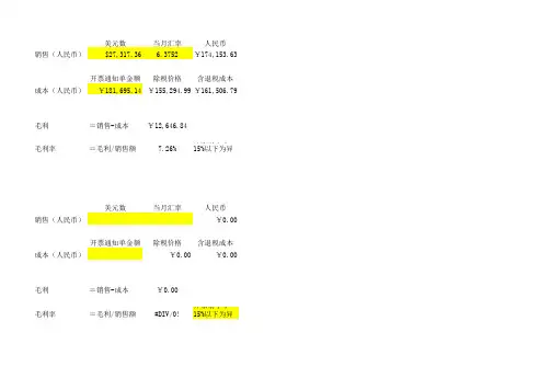 毛利计算公式