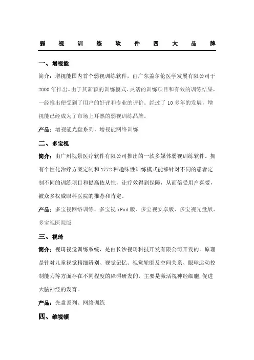 弱视训练软件四大品牌