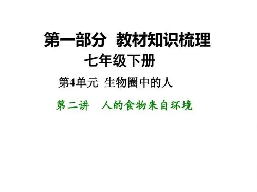 《江苏中考生物复习：人的食物来自环境》教学课件 苏教版