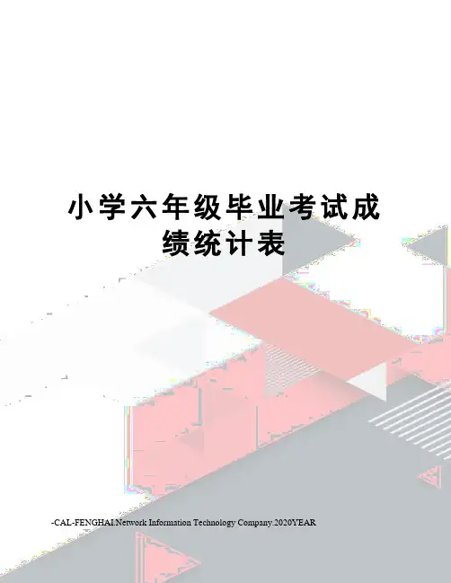 小学六年级毕业考试成绩统计表