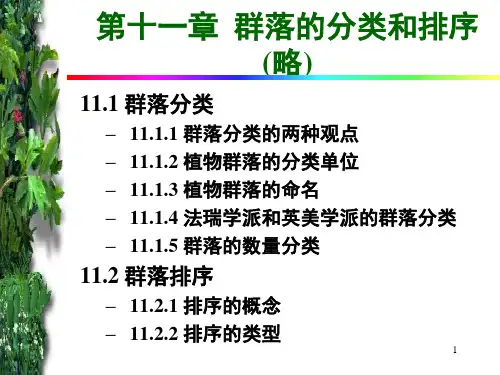 生态学群落的分类和排序(自学)