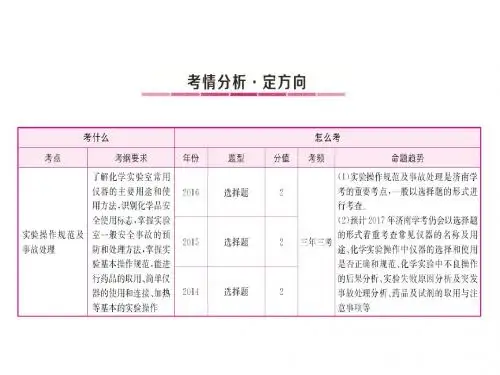 2017年山东中考化学总复习专题课件-专题2 化学实验基本技能 (共47张PPT)
