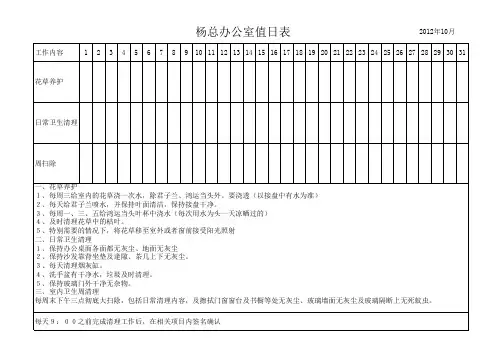 办公室值日表