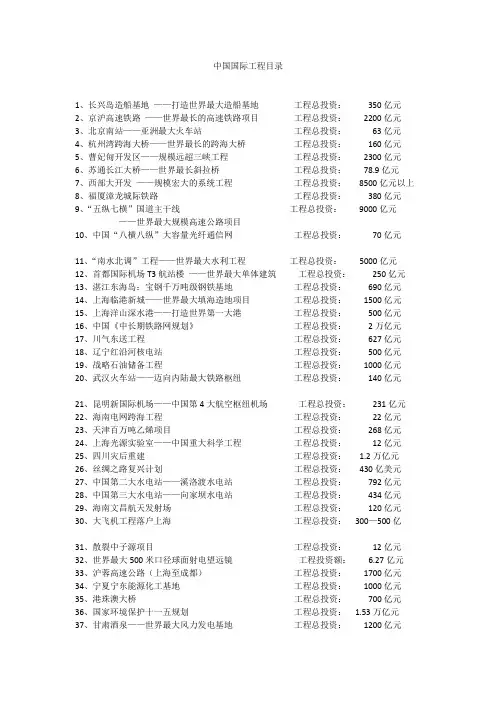 中国国际工程目录