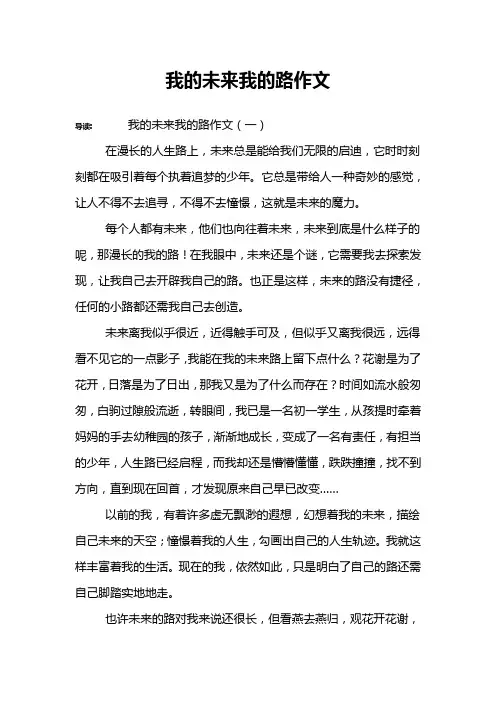 我的未来我的路作文