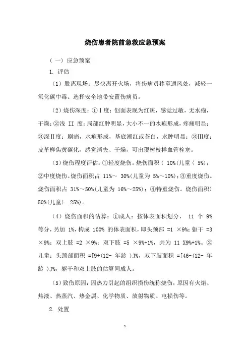 6.烧伤患者院前急救应急预案