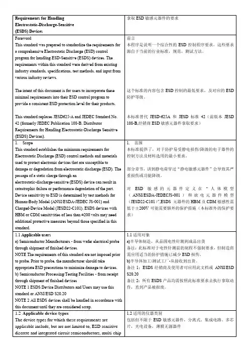 JEDEC 625B ESD中英文对照