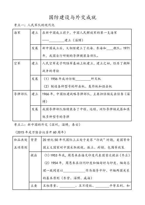 国防建设与外交成就