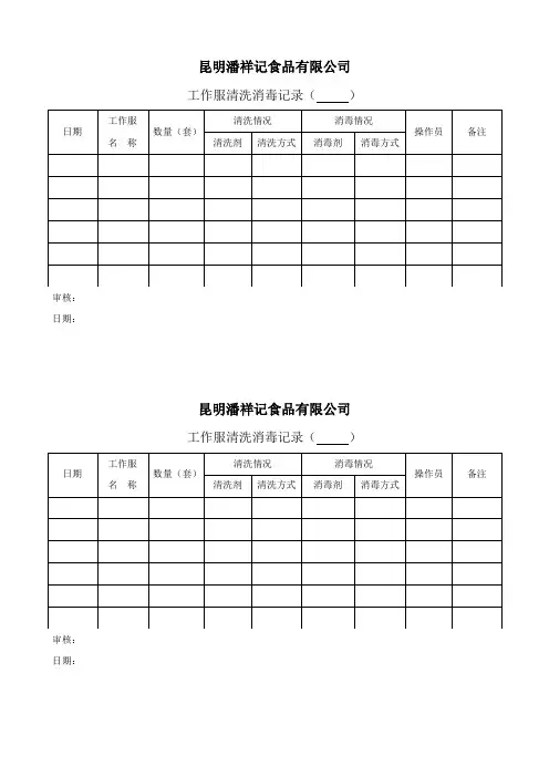 (PM07)工作服清洗消毒记录