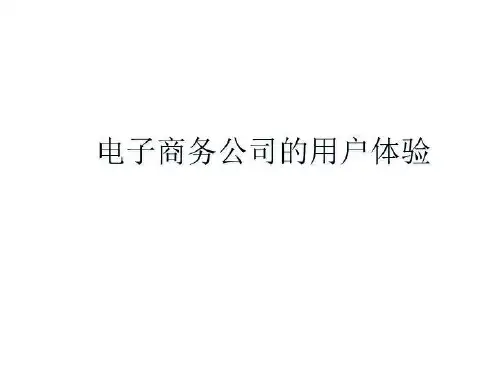 B2C电子商务网站用户体验