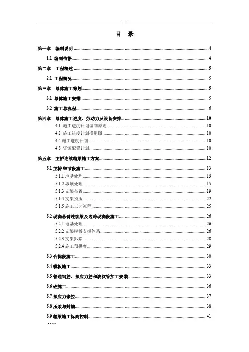 大芦线18标临港大道桥主桥连续梁施工专项方案