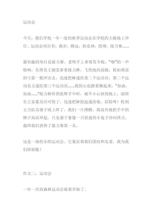 运动会作文300字