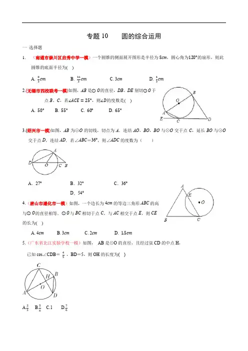 中考数学专题复习 圆的综合应用(原卷版+解析)