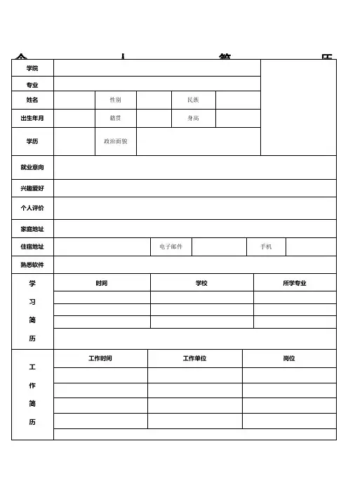 求职应聘个人简历模板